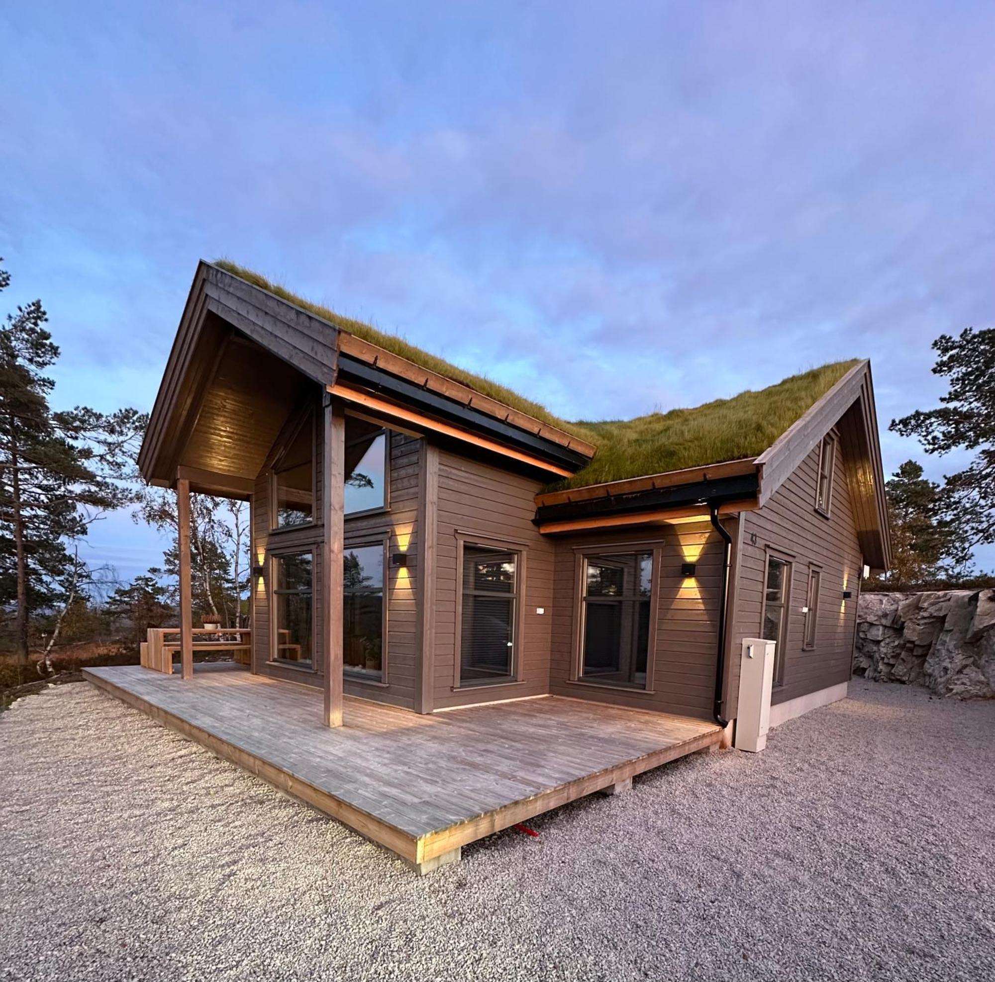 Modern Northern Lights Cabin Drangedal Exteriör bild